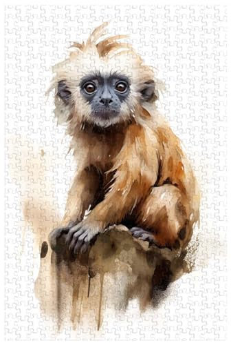 Jigsaw Puzzles for adults, 1000 Pieces, playful monkeys climb up the branches of trees to look the world outside the forest (c ; 1000)