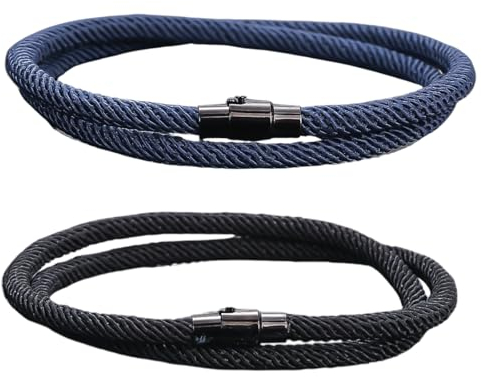 TNSRAY Segeltau Surferarmband, 2 Stück Handgemacht für Männer und Damen, Nautic Seil Armband Einstellbar Geflochtenes, Paracord aus Seemannsgarn