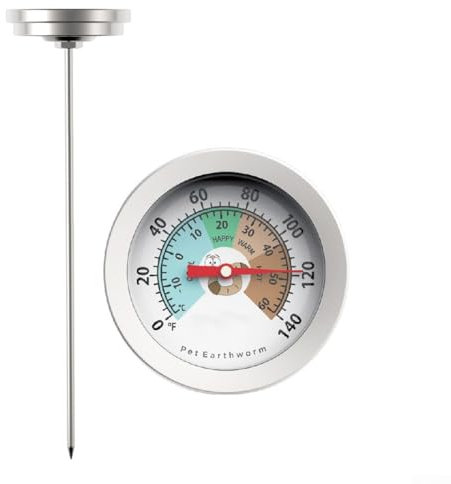 Testeur de sol pour compost, sonde de mesure, thermomètre pour jardin, pelouse, plantes, outil de test (vers de terre)