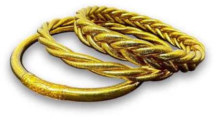 Yvelise Bracelet bouddhiste tressés & classique - Lot de 3 jonc Or