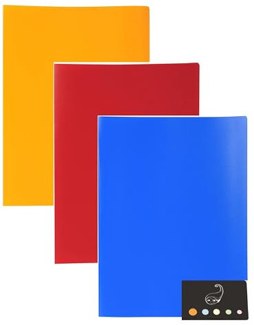 Lot 3 Protège-documents 60 + 80 + 120 Vues Pochettes Grainées Antireflet Format A4 + 1 Index Adhésif Blumie (60 80 120 Vues)