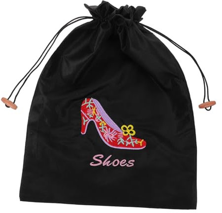 BCOATH Ballettschuhe Aufbewahrungstasche Mit Kordelzug Eleganter Und Praktischer Tanzschuh-Organizer Satinierter Für Tänzer Und Tanzliebhaber Schwarz