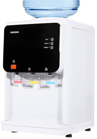 Begoniape Dispensador de agua eléctrico, 220 V, 500 W, dispensador de agua caliente y fría, para hogares y oficinas, ≥ 90 ℃, ≤ 15 ℃, enfriador de agua de carga superior para cubos de agua de 4,5 –
