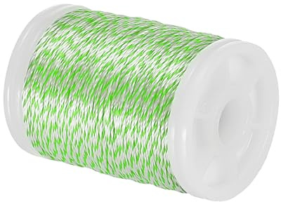 PATIKIL Thread per Servizio Corda Arco 131 Yard/120M, 0.02 / 0.4mm Dia Filo Corda Arco per Legare Visiera Peep Nock Arco Composto Ricurvo, Verde Erba/Bianco