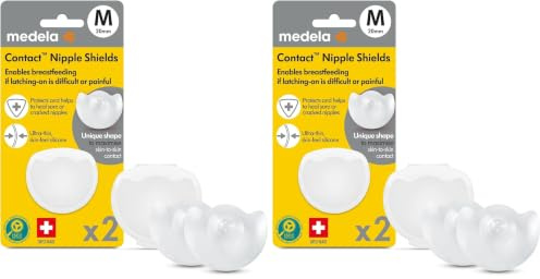 Medela Contact Brusthütchen aus Silikon – Weiches, ultradünnes Design – BPA-frei – 1 Packung mit 2 Hütchen (20 mm) und Aufbewahrungsbox (Packung mit 2)