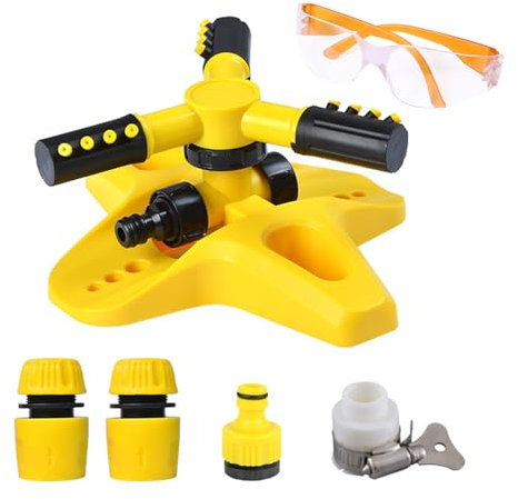 Jeux Exterieur,Arroseur Rotatif avec Lunettes De Protection,Arrosage Automatique pour Jardin,Arroseur Jardin avec Adaptateur Tuyau Arrosage,Jeux d'eau Exterieur Arrosage Jardin