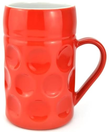 Der kleine MUC – Das Champagnerkrügerl vom Oktoberfest | Porzellanbecher für Champagner, Kaffee & Cocktails | 330 ml | Modell Strawberry Mary (rot)