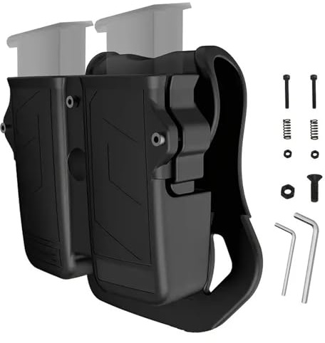 ZFFOZZ Nylon-Magazinhalter, Universeller Magazinhalter, Doppelmagazinhalter für 9mm, 10mm, .40, .45