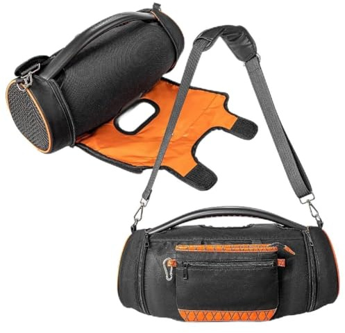 Jayruit Estuche de almacenamiento portátil de EVA, para JBL para Boombox 3 con correas ajustables para el hombro y bolsillo para accesorios, bolsa de transporte de viaje negra