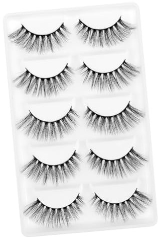 Veemoon Ciglia Finte 3d Folte e Curling 5 Paia Nere per Look Naturale e Voluminoso Donne e Ragazze