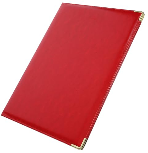 TEHAUX Dossier Organisateur Multifonction Rouge Grand Format Porte-documents pour Contrats Discours et Présentations Classeur de Rangement Professionnel pour Entretiens et Réunions