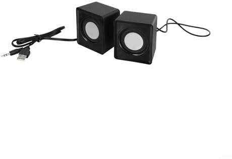 Tragbarer Surround-Sound-Computer-Lautsprecher, Multimedia-Mini-Desktop-Lautsprecher, PC-Lautsprecher-Set mit Stereo-Kabel und USB-Anschluss (schwarz)