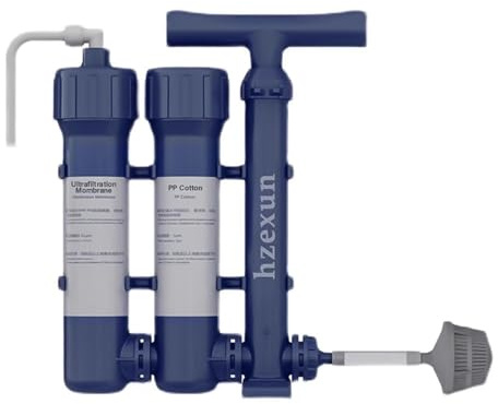 hzexun Filtro purificador para exterior capacidad de filtrado 1500L Elimina el 99,99 % de las bacterias y filtra microplásticos, partículas y cloro para Agua Potable Limpia Acampada, Senderismo