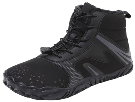Générique Barefoot Bottes Homme Hiver Chaussure Minimaliste Fourrées, Boîte à Orteils Large & Semelle Drop Zéro, Chaussures Chaudes