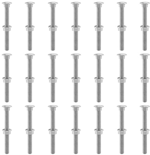 TETEWEVER 21 tornillos de cerradura M8 x 120 mm, acero inoxidable, tornillos de torbandschrauben con tuerca de brida hexagonal, tornillos de cabeza redonda plana M8 tornillos para construcción