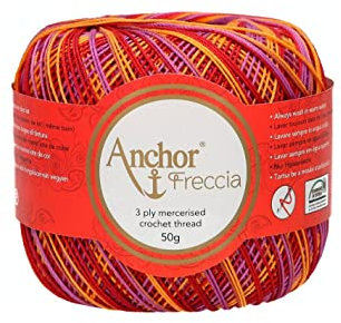 Anchor Freccia Stärke 12 4787012-09461 multicolor Häkelgarn, 100 % Baumwolle