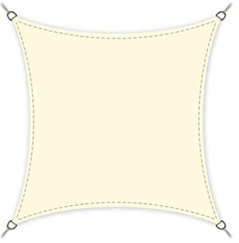 Purovi Sonnensegel Quadrat 4x4 | UV Schutz | Wasserdicht | PES | Verschiedene Größen | Creme