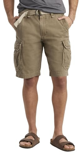 Unionbay Men's Cordova Belted Messenger Cargo Short, Dugout, 42