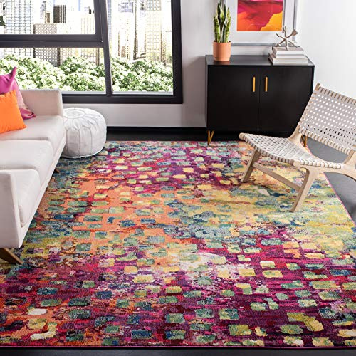 Safavieh Modern Chic Indoor Woven Rectangle Area Rug, Madison Collection, MAD425, in Fuchsia/Gold, 91 X 152 cm for Living Room, Bedroom or Any Indoor Space