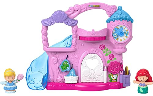 Fisher-Price Little People Disney Princesses Coffret château avec Figurines Ariel et Cendrillon, Jouet pour Enfant, 18 Mois et Plus, GLT80