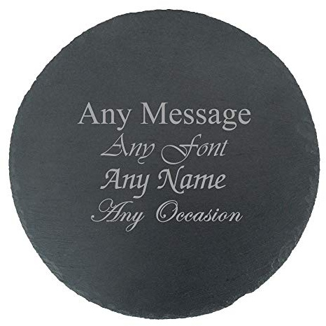 Personalised Engraved Round Slate Cheeseboard, Personalise with Any Message, Perfect for Any Cheese Lover for Any Occasion