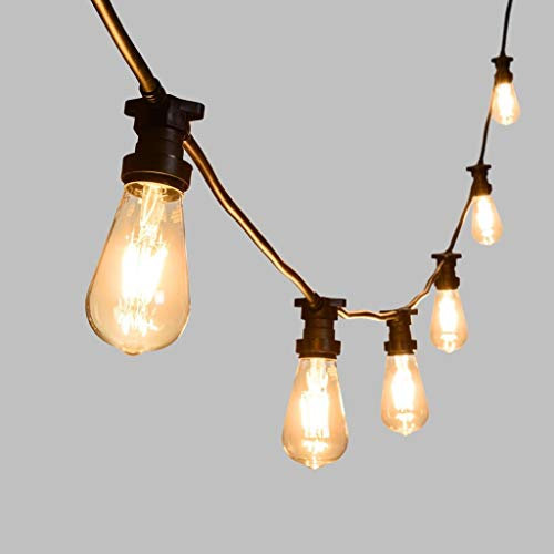 Catena luminosa serie di luci portalampada nero E27 10 metri per esterno impermeabile ip65 prolungabile per giardino