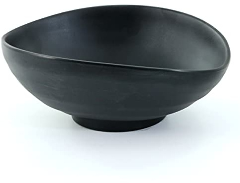 Tognana TOG250N10 Bowl Ovale C/Piede Show, Nero, 24 x 20 cm, Ceramic