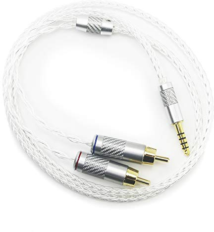 HansnBy 4,4 MM symmetrischer Stecker auf Zwei Cinch-Stecker 2 Cinch-Stecker Audio-Adapterkabel Kompatibel mit Sony WM1A / 1Z, PHA-2A Digital Audio Player