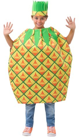 Funidelia Disfraz de piña para niño y niña, Fruta, Incluye disfraz de una pieza - Traje para niños para fiestas, Carnaval y Halloween, Talla 3-6 años