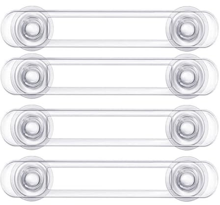 Baby Safety Cupboard Locks, 4 Packs Child Cabinets Safety Lock Baby Proofing for Toilet, Draw，Refrigerator, Ovens Transparent