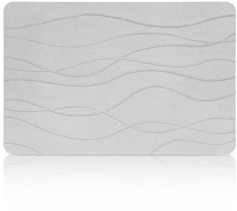 Dittybuy Tappetino da bagno in pietra, antiscivolo, 60 x 39 cm, ad asciugatura rapida, super assorbente, tappetino da bagno