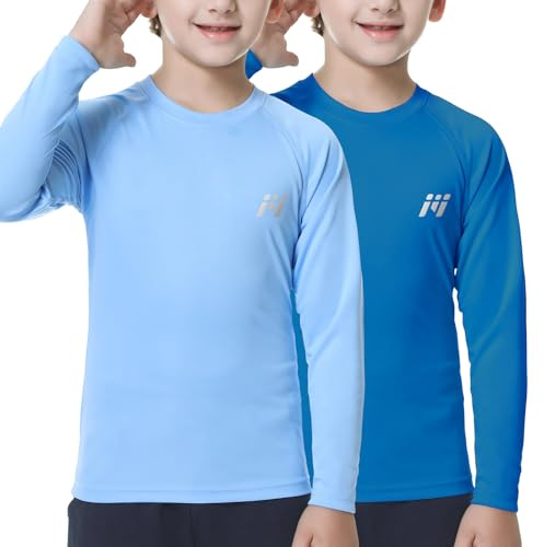 MEETWEE Barn Pojkar UV Shirt Långärmad Simning Shirt Badtröja Lång SPF 50+ Solskydd Top Rashguard Badkläder Snabb tork