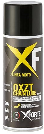 XFORTE OXZT Grasso Catena Moto O-Ring, Lubrificante Sintetico Antigoccia ad Alte Prestazioni, 400 ml - Protezione Resistente per Strada, Pista e Fuoristrada