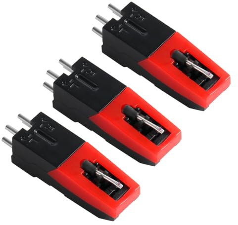 Sarini 3 st USB skivspelarenål, skivspelarenål, skivspelarens ersättningsnål, grammofonnålar, skivspelarenålar för många kända skivspelare