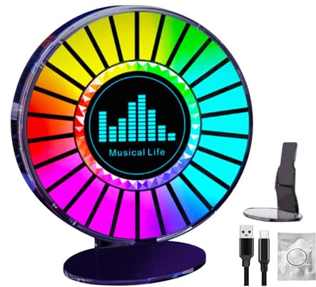 Lumière à rythme dynamique à son rond, lumières ambiantes colorées - Lumière de parfum de contrôle sonore RVB | Lumière de rythme LED à changement de couleur, contrôle par application, musique, pour f