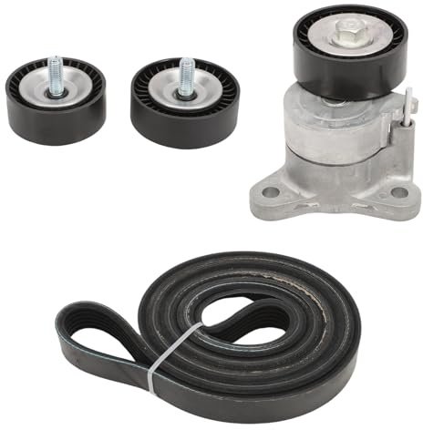 Serpentine Belt Component Kit Idler Pulley Tensioner Assembly Fits 2008-2017 Journey Compass Patriot Journey Caliber Sebring, Replaces 90K-39053, 6PK2580,4891595ab, 1345a008