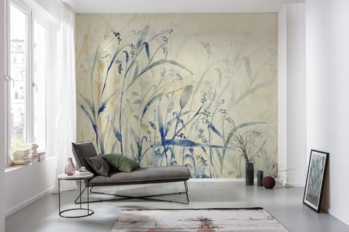 Komar Vlies Fototapete - Aquarel-Field - Größe 300 x 250 cm - Tapete, Wanddekoration, Wohnzimmer, Schlafzimmer, Büro