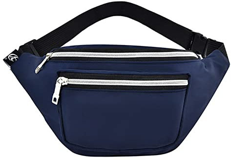 Bauchtaschen für Damen und Herren, modische Nylon-Hüfttasche, Reisetasche, Lauftasche, blau
