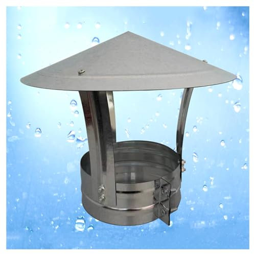 Kegelförmige Schornsteinkappe, verzinkte Regenkappe, Schutzkappe für Rohrregenschutz, verzinkte Dachhaube, Schornsteinhaube aus Metall – Regen- und Schneehut – Abgasrohrende – Entlüftungsabdeckung/-ka