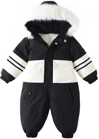 duxyoz Baby Boys Girls Winter Overalls Ski Suits Kids Toddler Snowsuit One Piece Warm Skiing Jumpsuit Windproof Snowboard Jackets Coats Outdoor All-In-One Padded Thicken Outwear Rompers 2-3 Years