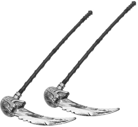 POPETPOP 2 Pièces Faux Faucille Faucheuse Halloween Détachable Accessoire Cosplay Sécurisé Garçon Fille Plastique pour Fête et Carnaval