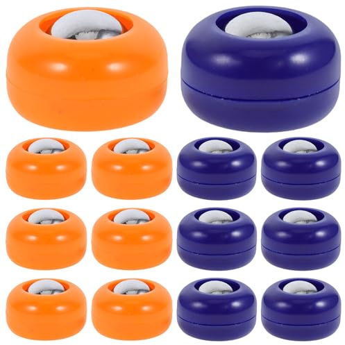 DECORNIJIA 20 Stück Kleiner Shuffleboard Spielset aus Langlebigem Pp Tisch Curling Kugeln in Blau und Orange Indoor Outdoor Zubehör für Familien Partyspiele