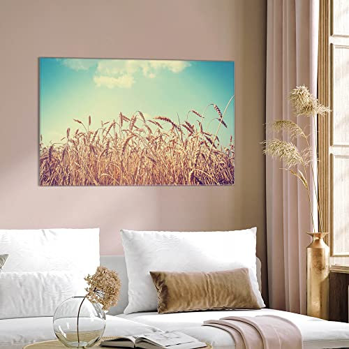 banjado Glas Magnettafel (60 x 40cm) - Magnetwand Glas - Magnetpinnwand als Memoboard - Pinnwand Magnettafel Küche, Büro, Kinderzimmer - Erntezeit