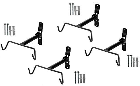P4B | 4X Fahrrad Wandhalter klappbar - zur Rahmeneinhängung für Fahrräder und E-Bikes | Aus Stahl | Tragkraft 20 Kg | Schwarz/Schwarz