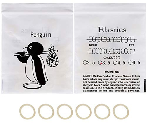 RZJZGZ Orthodontic Elastic Bands, Penguin 5/16, 5 Packs (500 pcs) | Dental Orthodontic Elastics, Latex Rubber Bands