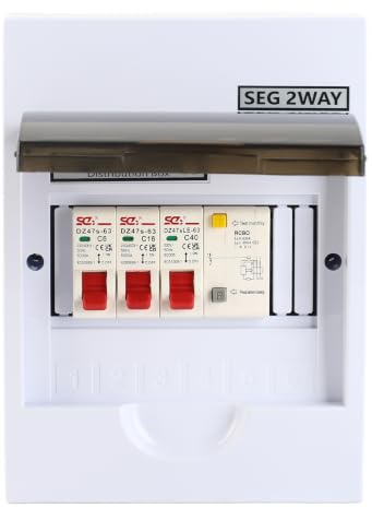 2 Way Box 40A 30mA RCD 2 MCB Power Supply Garage Box Residential Building Electricity Box
