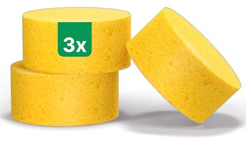 Emma Grün Spugne lucidanti per la cura del legno e della pelle senza graffi, spugna per la cura della schiuma, set di 3 per cera per mobili incolore e lozione per la pelle, spugna per la pulizia