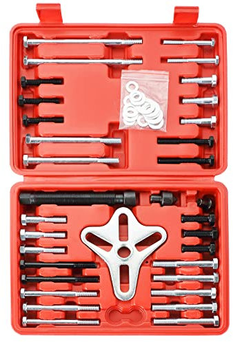 ATPEAM Kit 46 Pièces Arrache Volant Magnétique, Extracteur Universel pour Retrait de Volant et Équilibreur Harmonique 35-95mm
