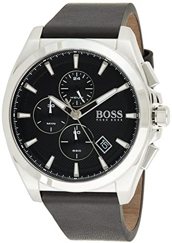 BOSS Chronograph Quarz Uhr für Herren mit Schwarzes Lederarmband - 1513881