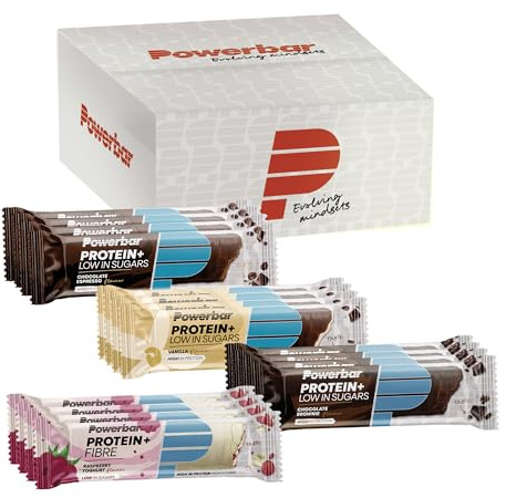 Powerbar Protein Plus Low Sugar Multiflavour Box 16x35g – Protein bars with fibre